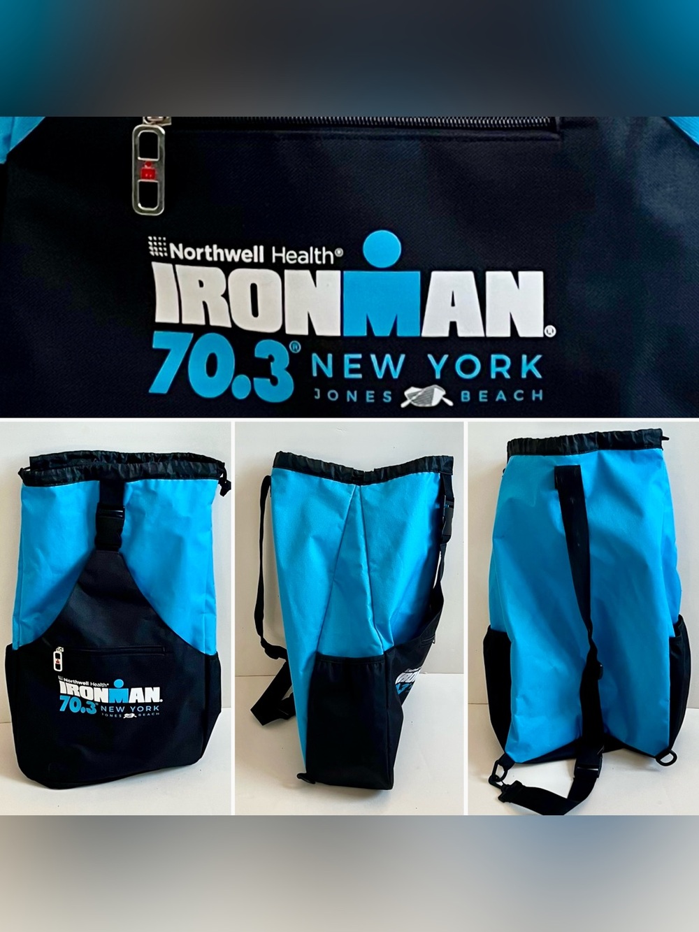 Ironman 70.3 New York 2023 Blue Black Roll-Top Dry Bag
